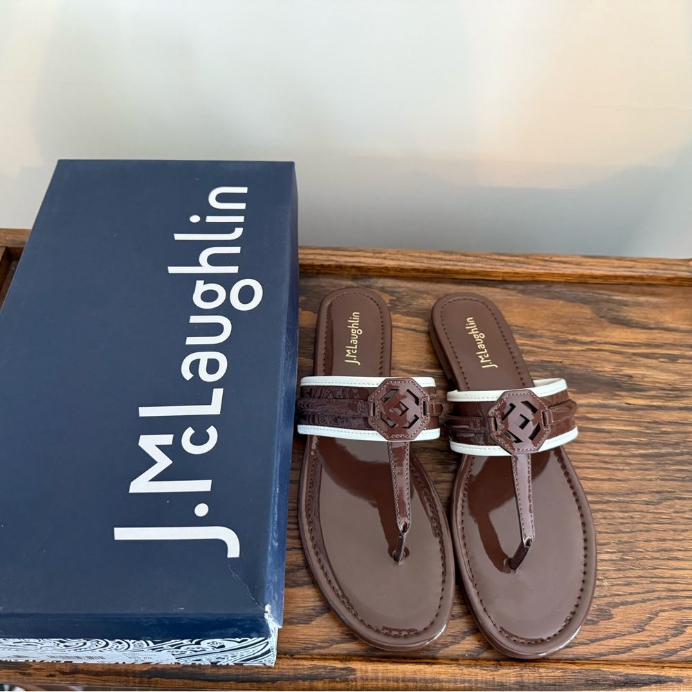 ❣️🆕J. MCLAUGHLIN Brown Nixi Flat Sandals❣️ - Picture 3 of 9